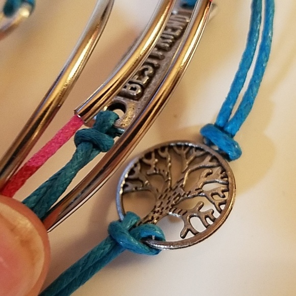 Multi Layer Vegan Leather Bracelet 7" - Picture 4 of 6